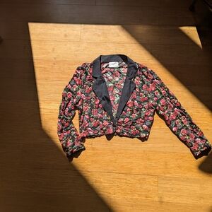 Floral Black Women's Jacket